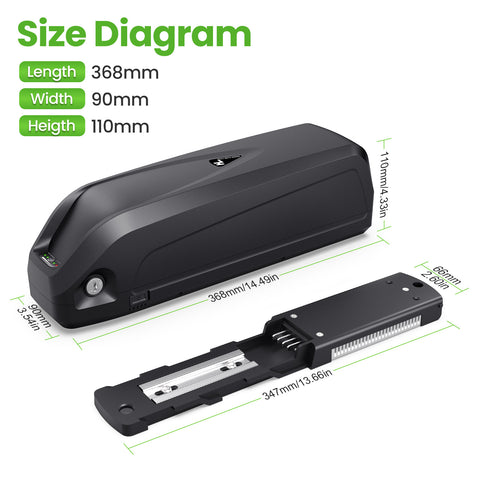 【USA STOCK】S039-3 Hailong 36V 48V 10AH 13AH 15AH 16AH 17AH 20AH Electric Bike Battery for 500W 750W 1000W motor with charger