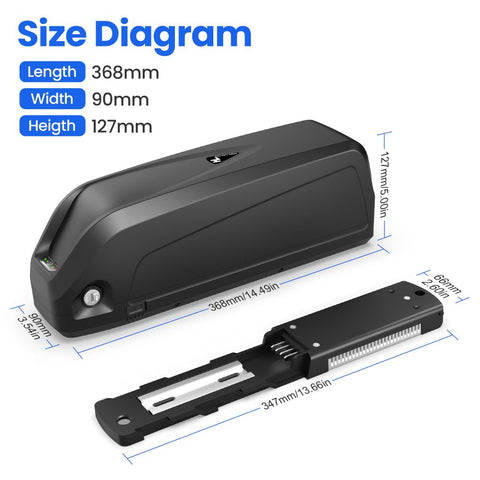 【USA Stock】S039-5 Hailong 48V 52V 20Ah 17.5AH BMS50A Battery With 3A 2A Charger For 1500W Motor With UL Certificate